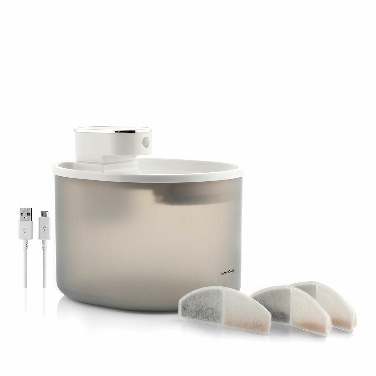AquaFlow | Rechargeable Cat&dog Water Fountain with Sensor Refopet InnovaGoods-2