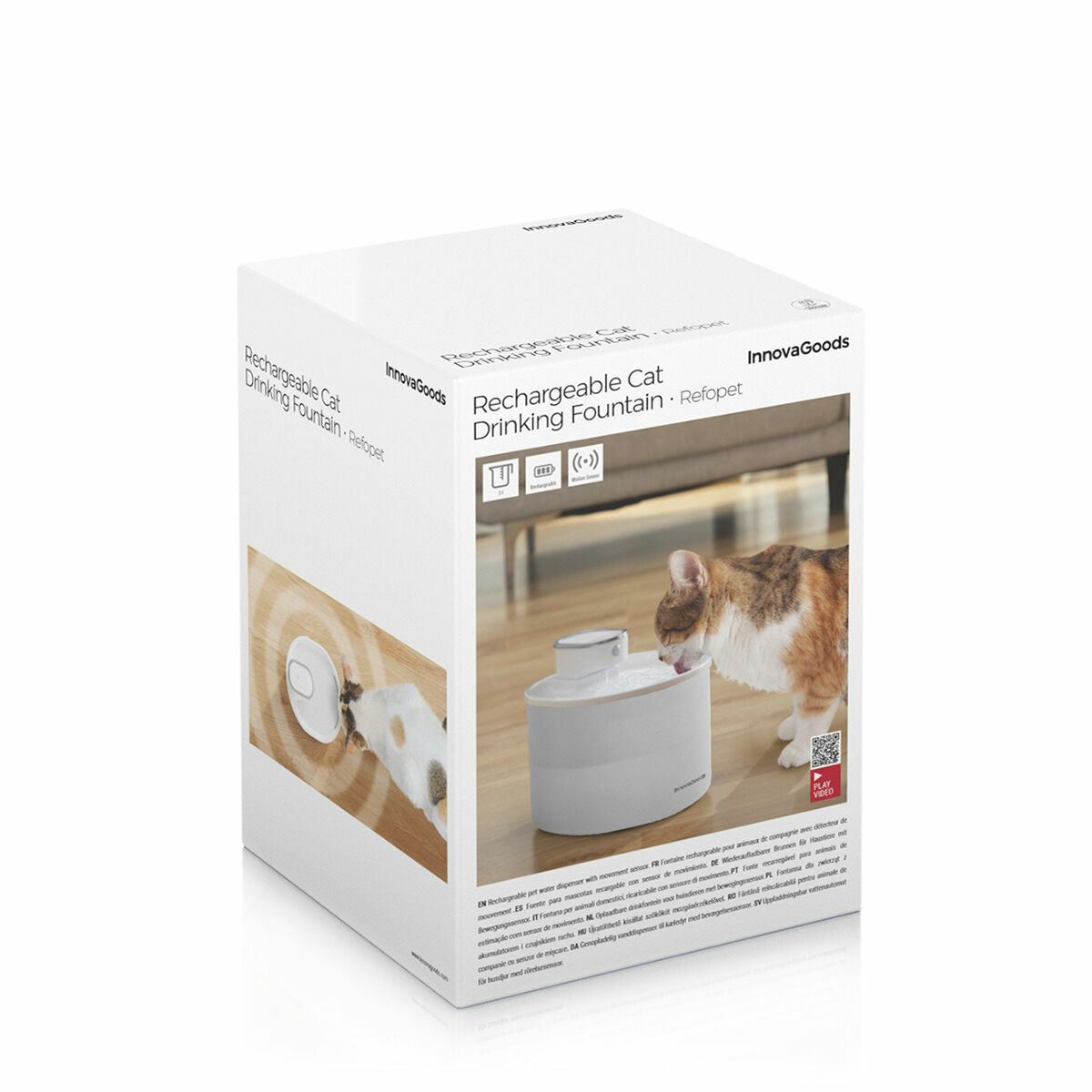 AquaFlow | Rechargeable Cat&dog Water Fountain with Sensor Refopet InnovaGoods-1